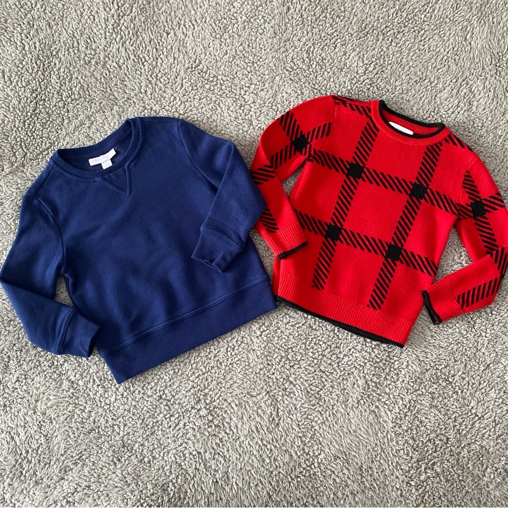 Charter Club Toddler Boy 3T Long Sleeve Sweaters Navy Blue Red